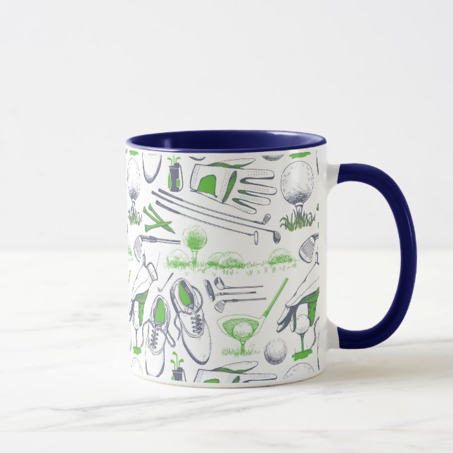 Mug Green Golf Icons Motif (Droite)