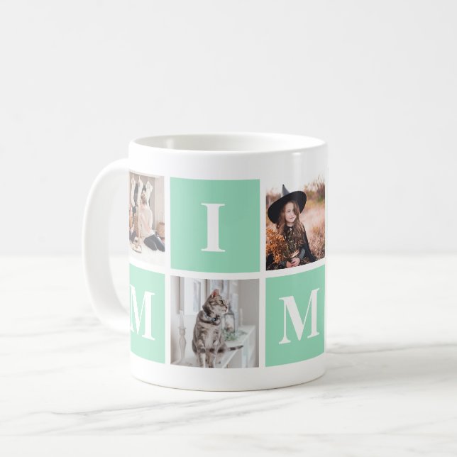 Mug Green Grand-mère Photo Collage Mimi (Devant gauche)