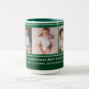 Mug Green & Grey 3 Family Photo Joyeux Noël