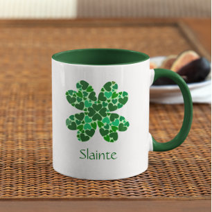 Mug Green Hearts Shamrock personnalisé