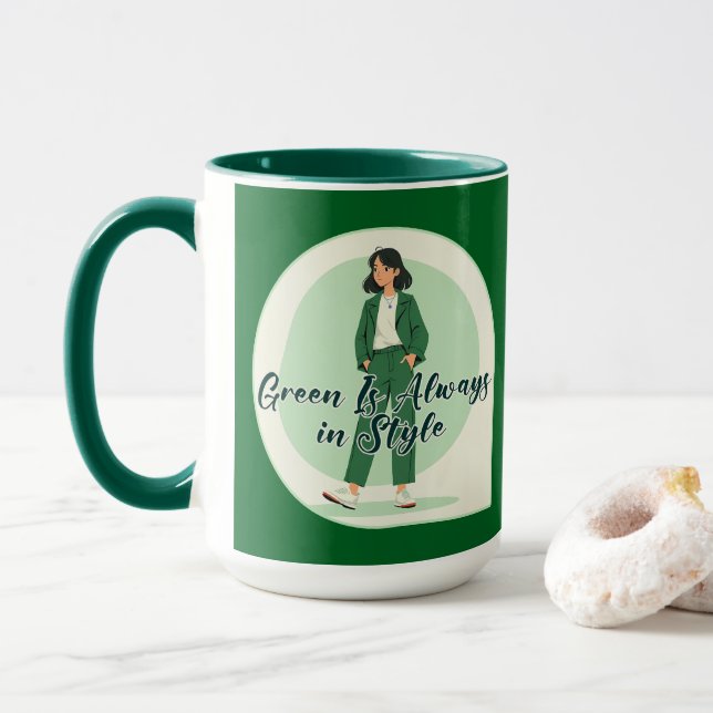 Mug Green Is My Vibe Shirt – St Patrick’s Day - caneca (Avec donut)