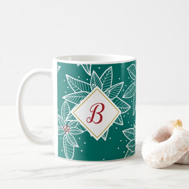 Mug Green Poinsettia première boue (Avec donut)