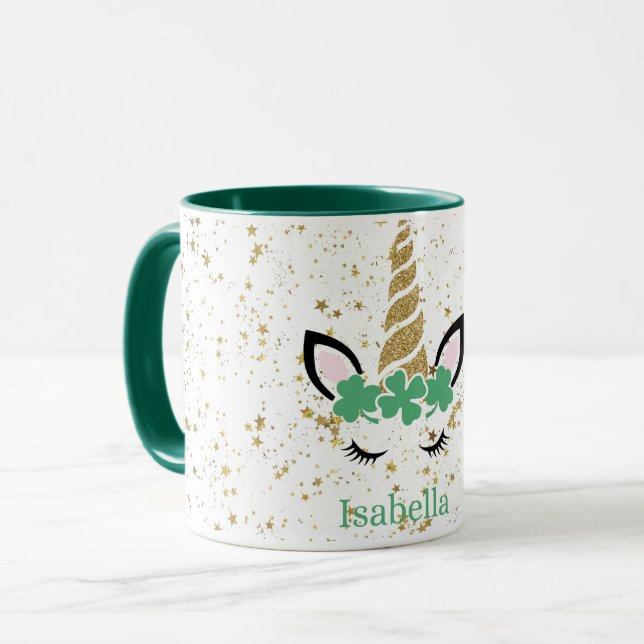Mug Green Princess Unicorn Rose (Devant gauche)
