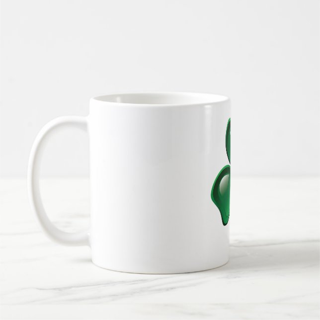 Mug Green Shamrock Three-Leaf Clover (Gauche)