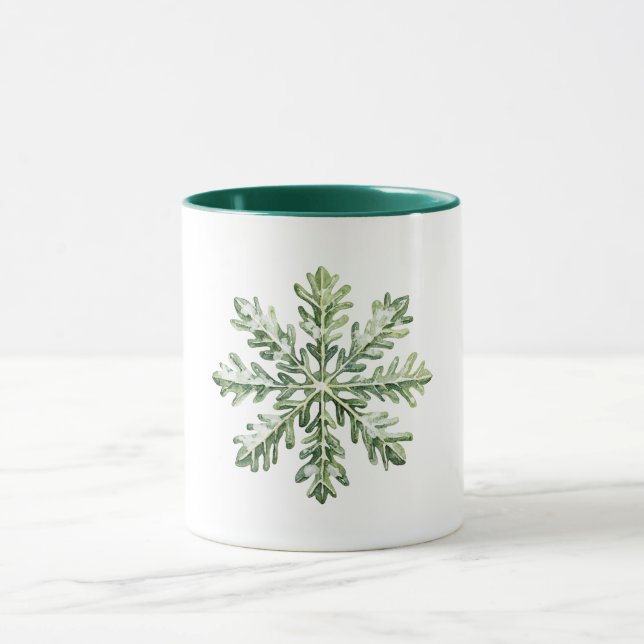 Mug Green Snowflake Christmas  (Centre)