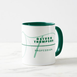 Mug Green Stylish Profession avec nom