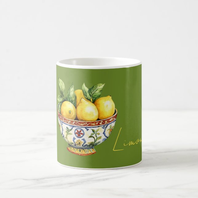 Mug Green Yellow Lemons Italian Bowl (Centre)