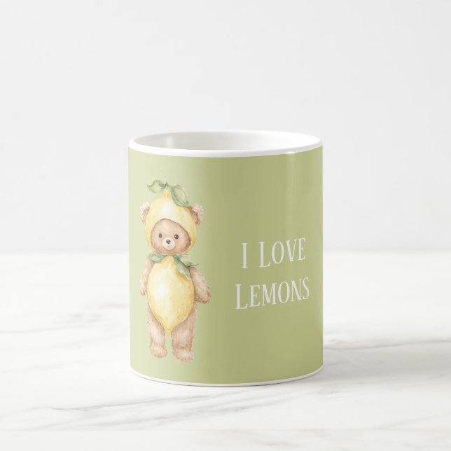 Mug Green Yellow Lemons Teddy Bear (Centre)