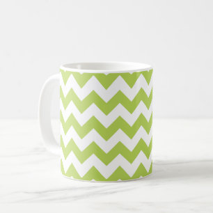Mug Green Zigzag, Green Chevron, Motif géométrique
