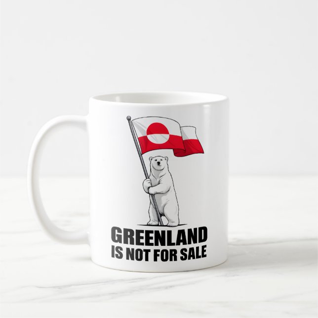 Mug Greenland Is Not for Sale Polar Bear With Flag (Gauche)