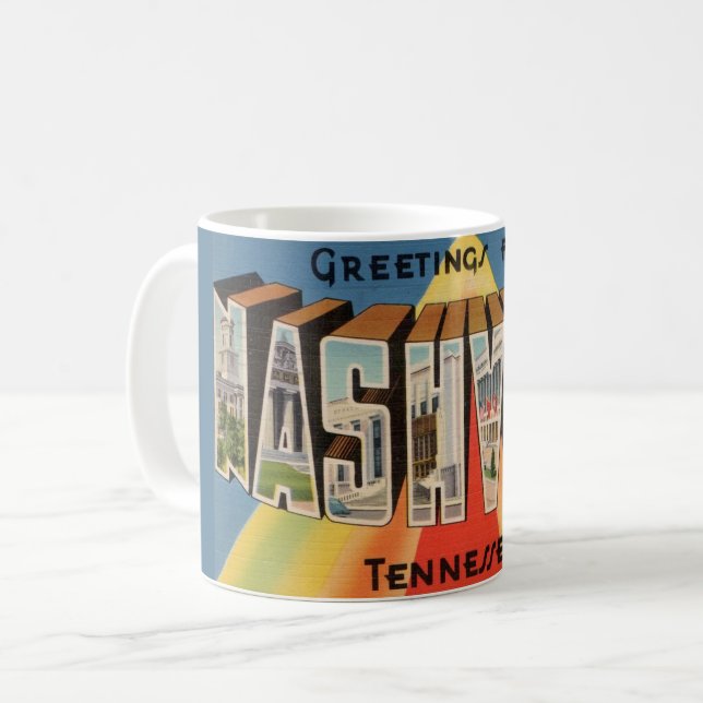 Mug Greeting carte postale de Nashville Tennessee (Devant gauche)