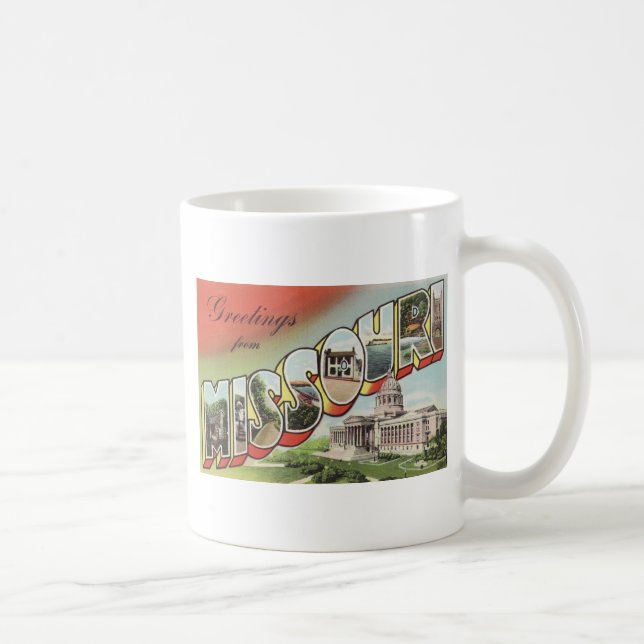 Mug Greetins de grand thème de cru de lettre du (Droite)