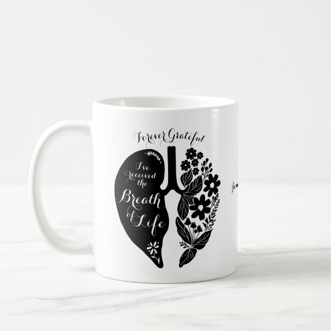 Mug Greffe du poumon Fleur sauvage Noir & Blanc Sur me (Gauche)