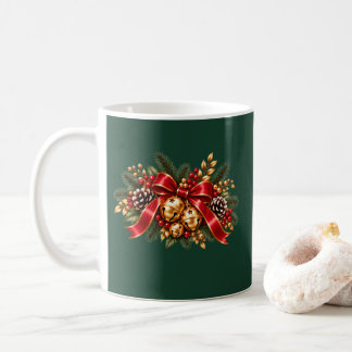 Mug Grelots de Noël Rouge Ruban Festif