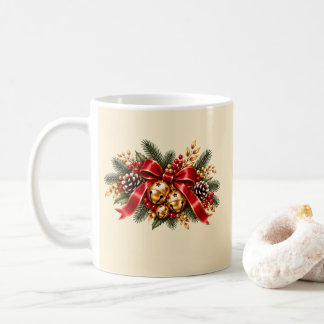 Mug Grelots de Noël Rouge Ruban Festif