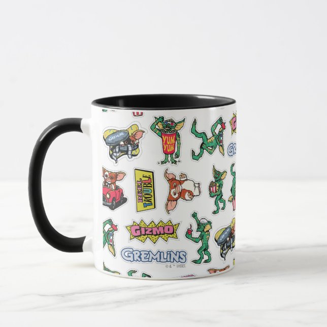 Mug Gremlins™ Autocollants Drôles Motif (Gauche)