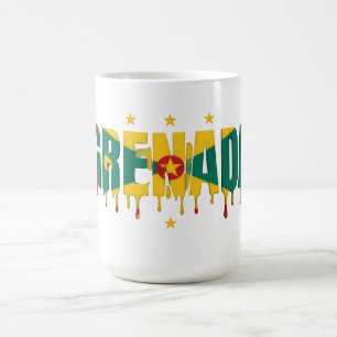 Mug Grenada Drip Texte Conception de drapeau des Car