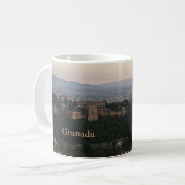 Mug Grenade Espagne, Alhambra Carte postale (Devant gauche)