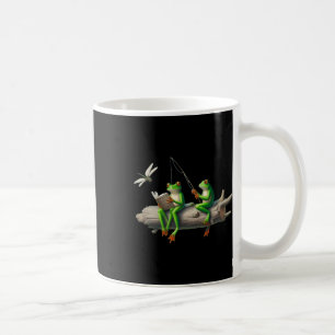 Mug Grenouille à quatre pattes sur une bûche pêche à l