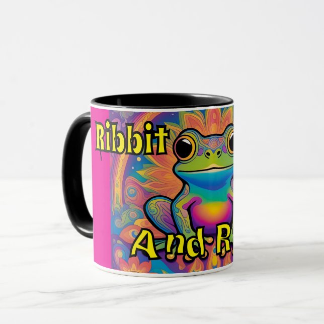 Mug Grenouille à ruban et à rayonnement - Vibes psyché (Devant gauche)