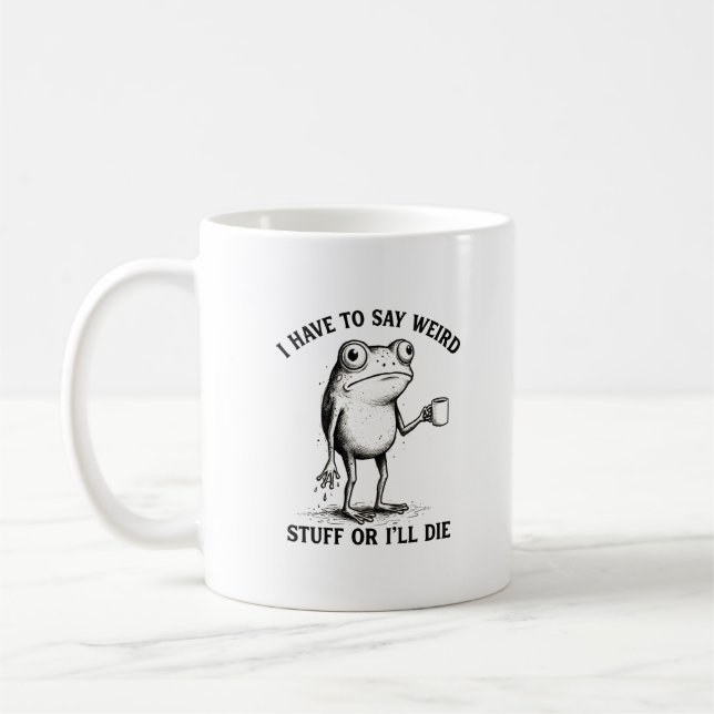 Mug Grenouille bizarre Je dois dire des trucs Introver (Gauche)