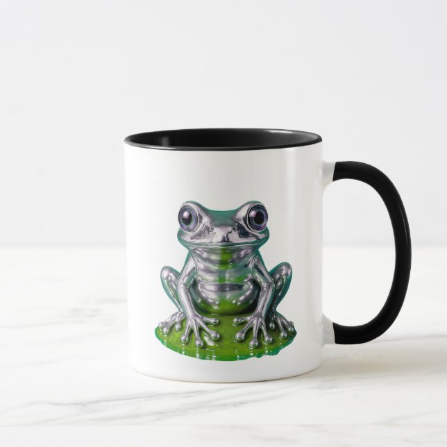 Mug grenouille chromée verte (Droite)