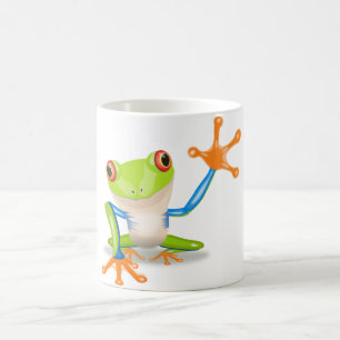 Mug Grenouille d'arbre aux yeux rouges colorée