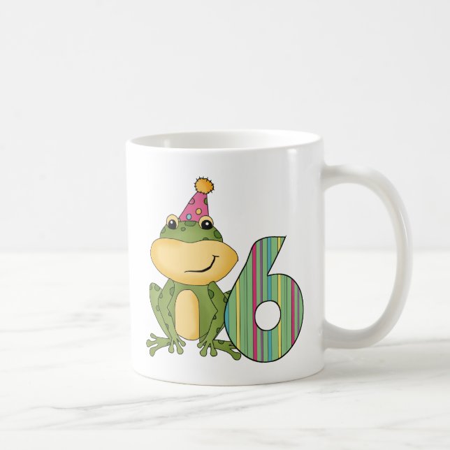 Mug Grenouille de fête 6e anniversaire T-shirts et cad (Droite)