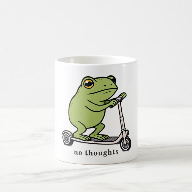Mug Grenouille de Trottinette sans Pensées Mème Drôle  (Centre)