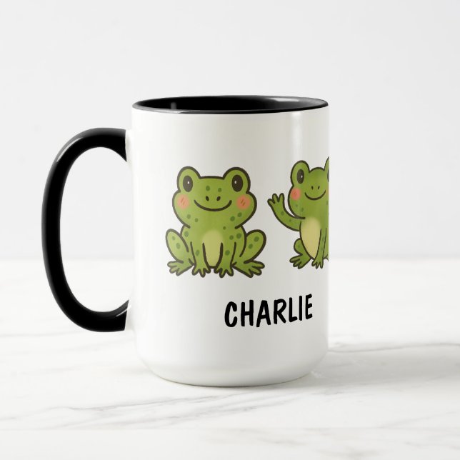 Mug Grenouille dessinée à la main personnalisable mign (Gauche)
