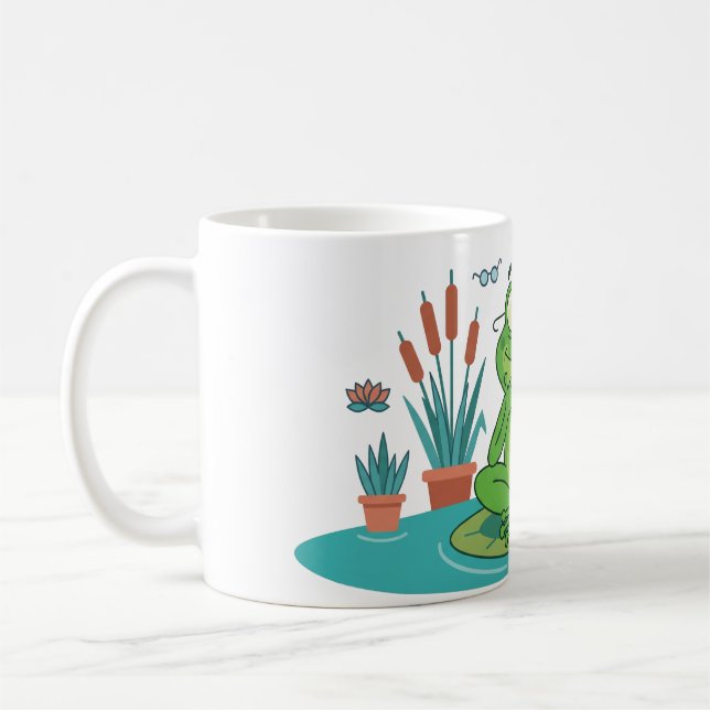Mug Grenouille drôle naviguant sur smartphone (Gauche)