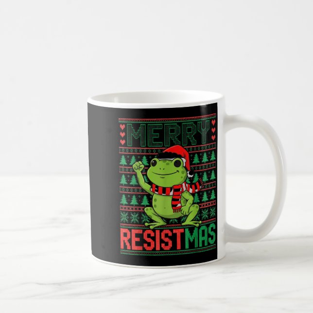 Mug Grenouille Drôle Rétro Joyeux Resistmas Litique Ug (Droite)
