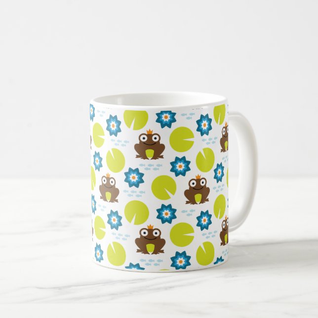 Mug Grenouille et motif sans couture de Nenuphar (Devant droit)