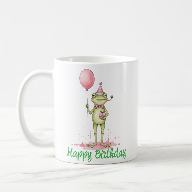 Mug Grenouille fantaisiste avec fête d'anniversaire au (Gauche)
