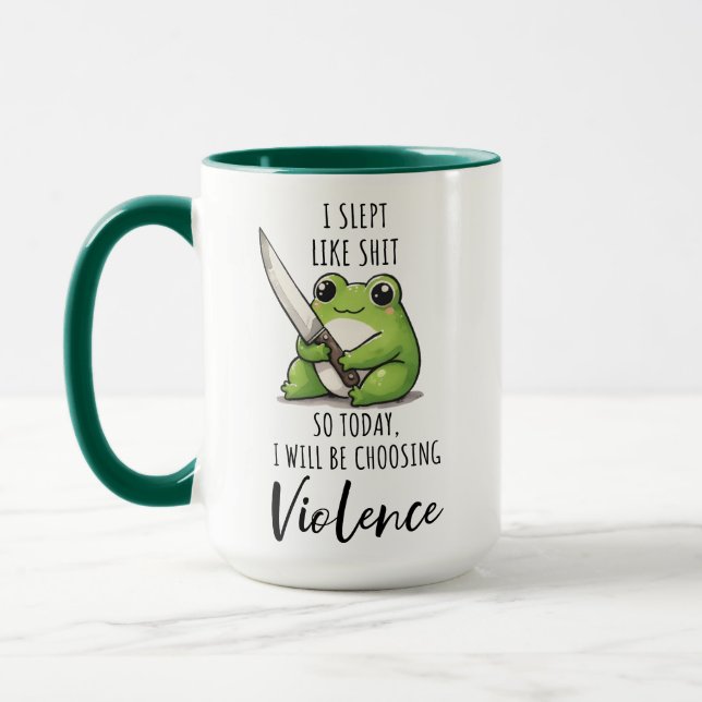 Mug Grenouille J'AI DORMI COMME S*IT SI AUJOURD'HUI JE (Gauche)