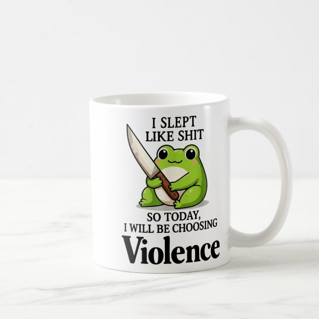 Mug Grenouille je dormais comme ça aujourd'hui je vais (Droite)