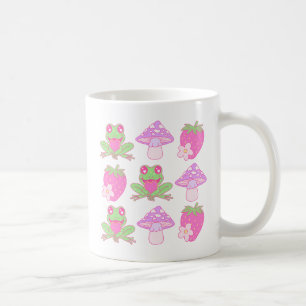 Mug Grenouille Kawaii, champignon et fraise
