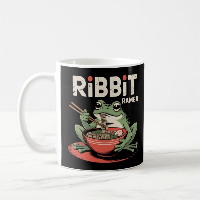 Mug Grenouille manger Ramen drôle Ribbit Ramen (Gauche)