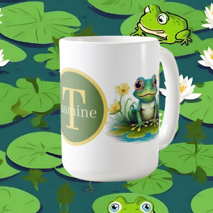Mug grenouille mignonne ajouter monogramme