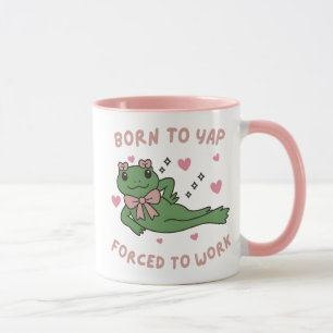 Mug Grenouille mignonne et bavarde Mème née pour jappe