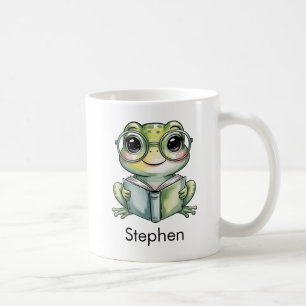 Mug Grenouille Mignonne Lisant un Livre Personnalisé