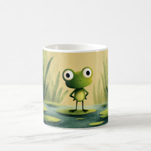 Mug Grenouille Mignonne sur une Feuille de Nénuphar –
