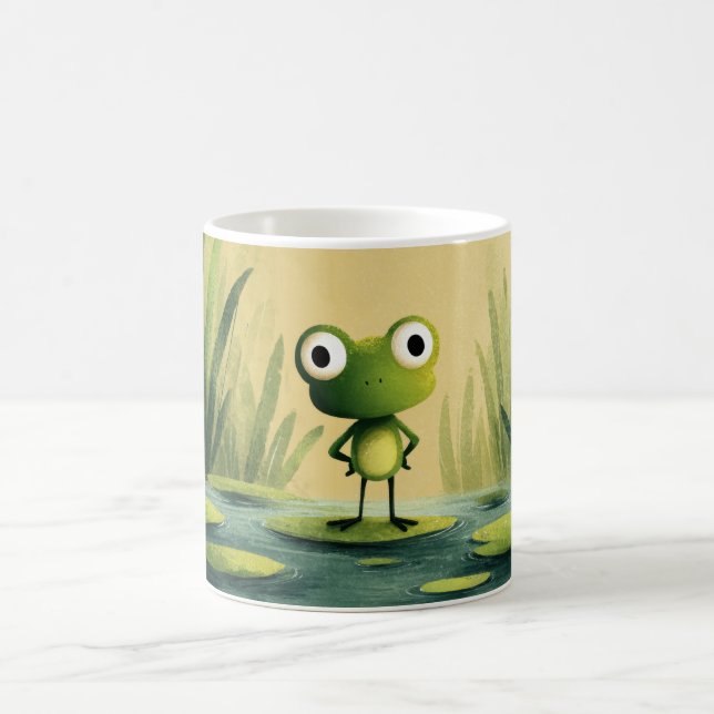 Mug Grenouille Mignonne sur une Feuille de Nénuphar –  (Centre)