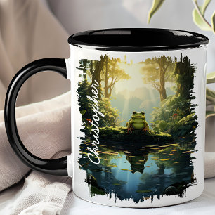 Mug Grenouille par réflexion de flux de forêt