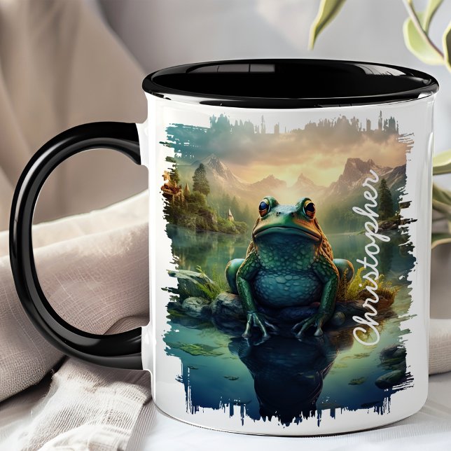 Mug Grenouille par réflexion de lac de montagne (Créateur téléchargé)