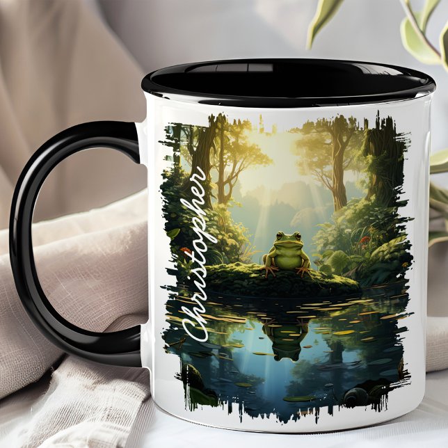 Mug Grenouille par réflexion de ruisseau forestier (Créateur téléchargé)