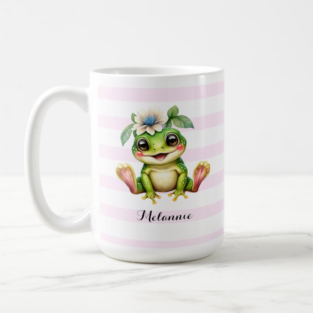 Mug Grenouille Personnalisée Mignonne (Gauche)
