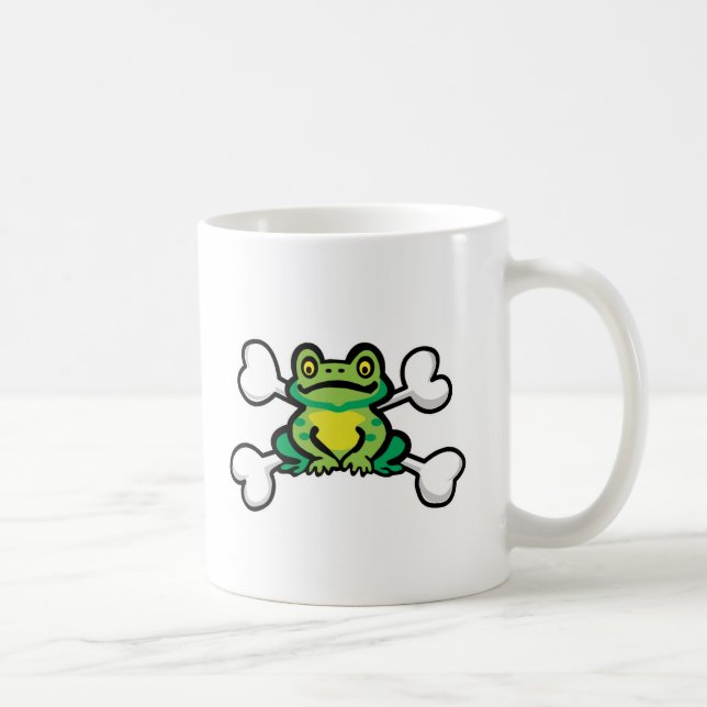 Mug grenouille rousse Crâne et os croisés (Droite)