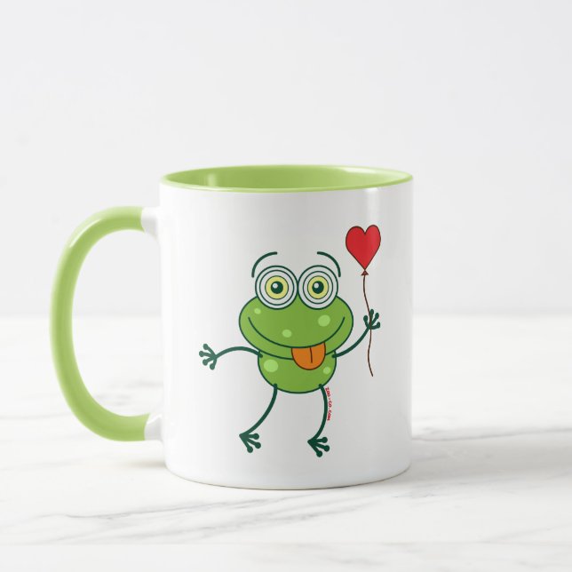 Mug Grenouille verte étant amoureuse follement (Gauche)