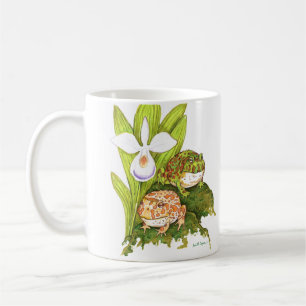 Mug Grenouilles à cornes ornées pourchassant des fruit